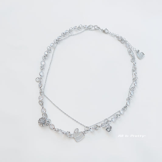 Multi chain crystal necklace