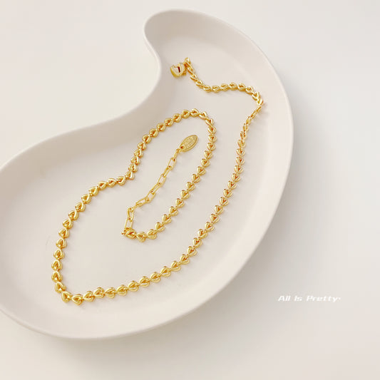 Yellow gold plated chain necklace