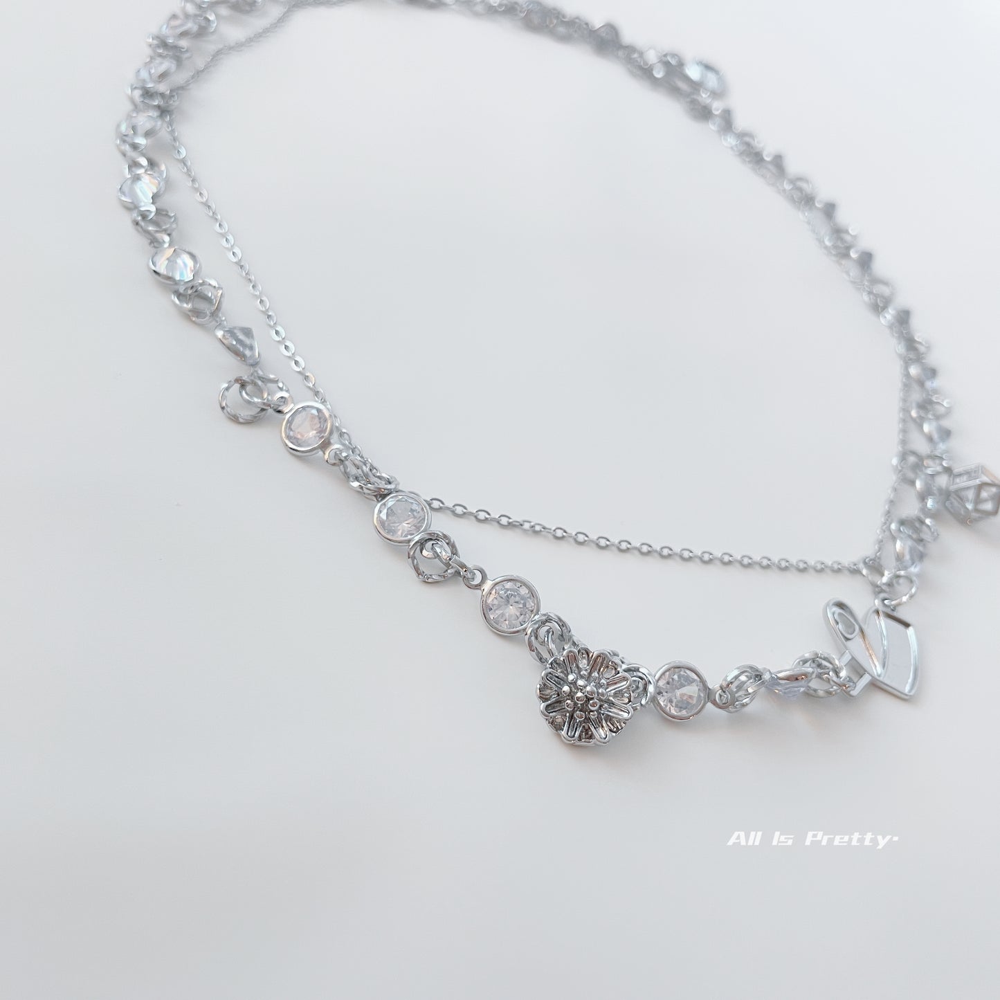 Multi chain crystal necklace