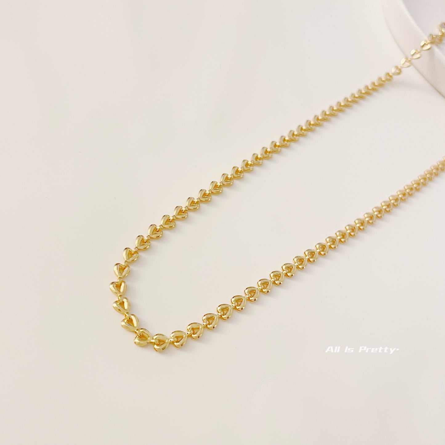 Yellow gold plated chain necklace