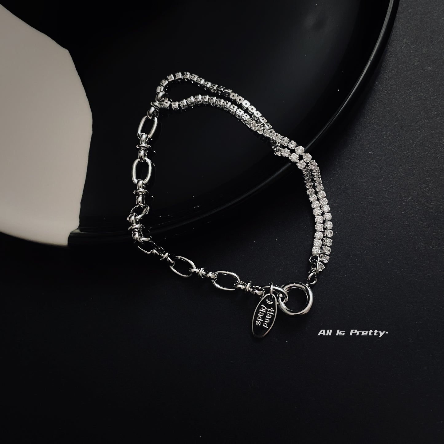 Layered crystal chain bracelet