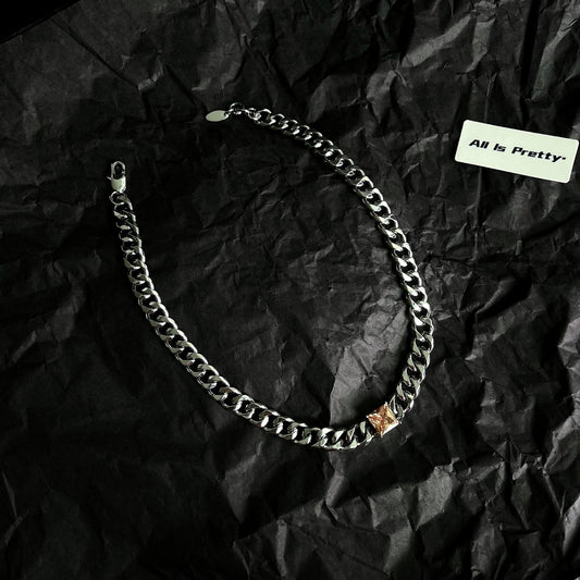 Designer yellow diamond curb chain necklace