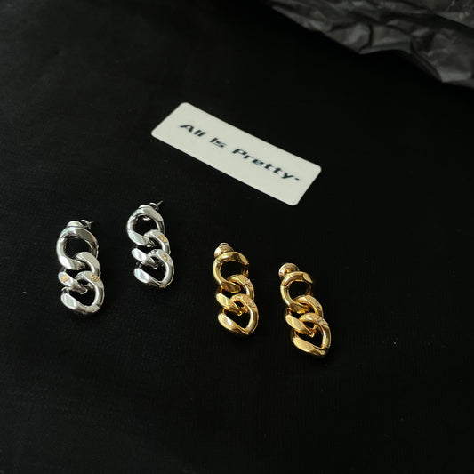 Gold plated chain earrings