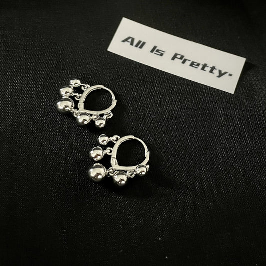 Mini bead hoop earrings