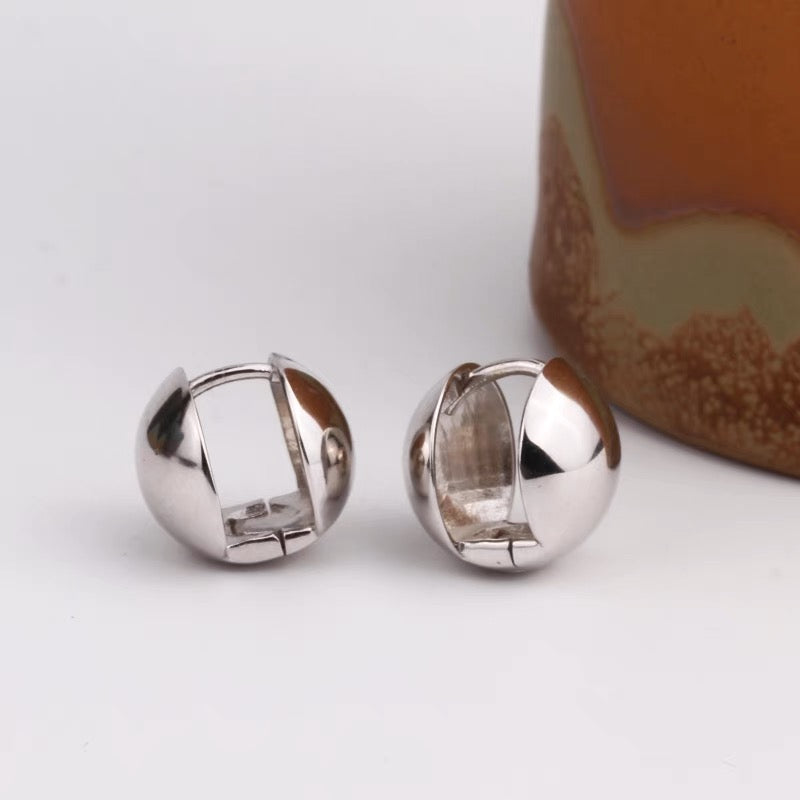 Metal ball hoop earrings