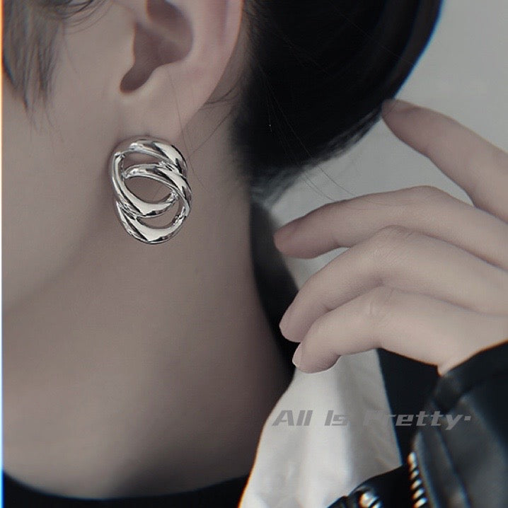 White gold-vermeil earrings