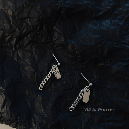 Unisex minimalist chain earrings