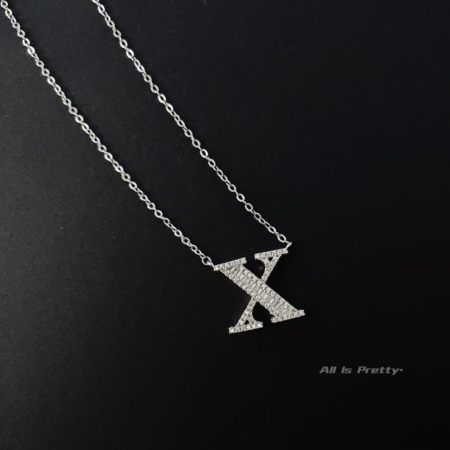 Crystal letter pendant necklace
