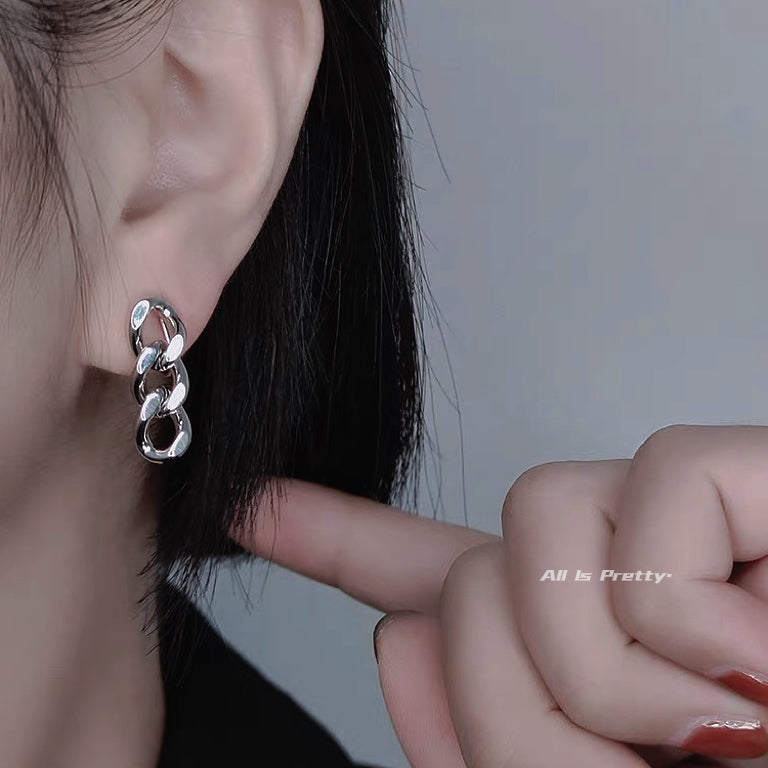 Minimalism chain clip-on earrings