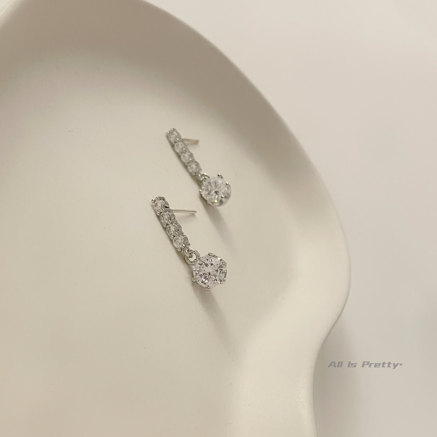 Crystal bell stud earrings