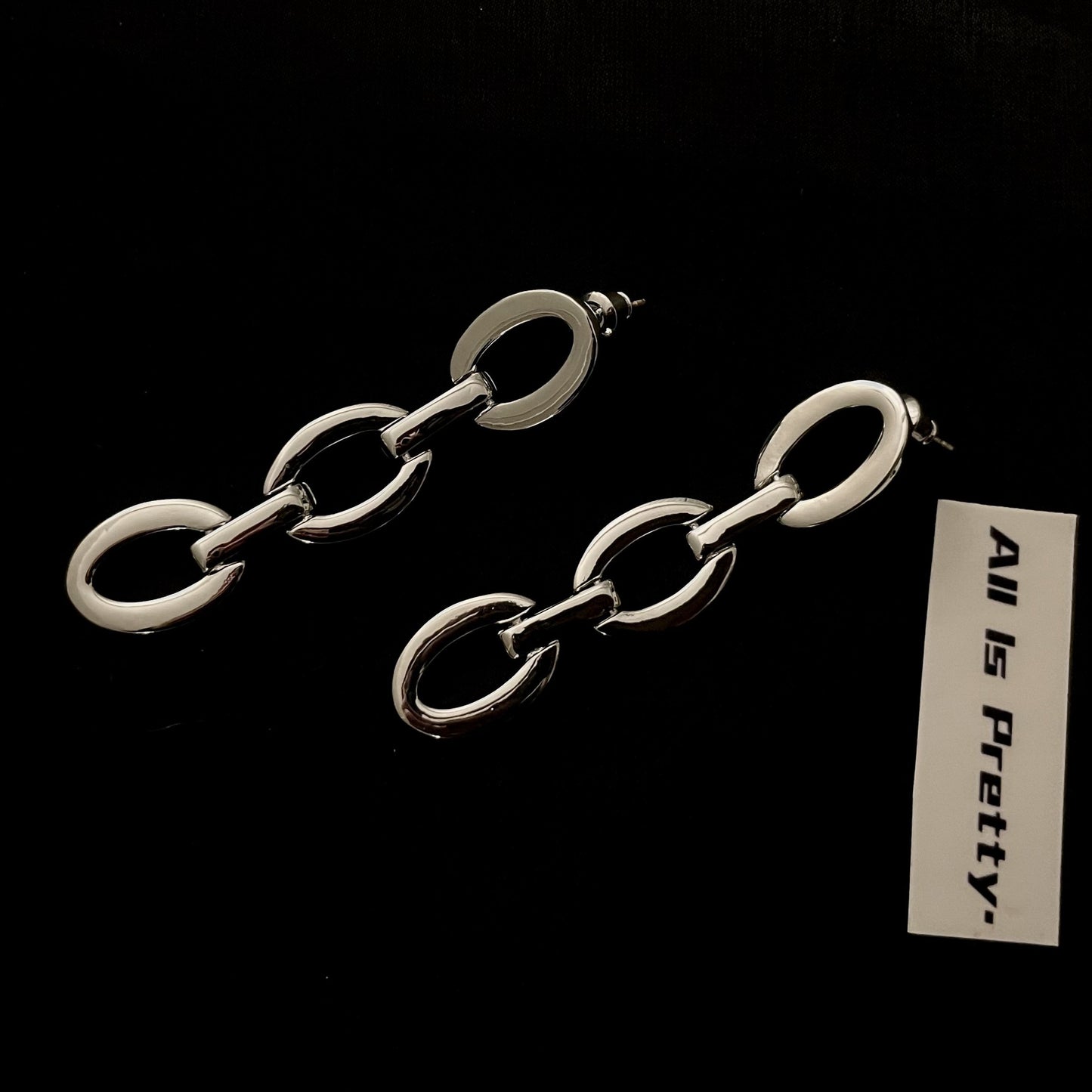 Chunky chain silver earrings