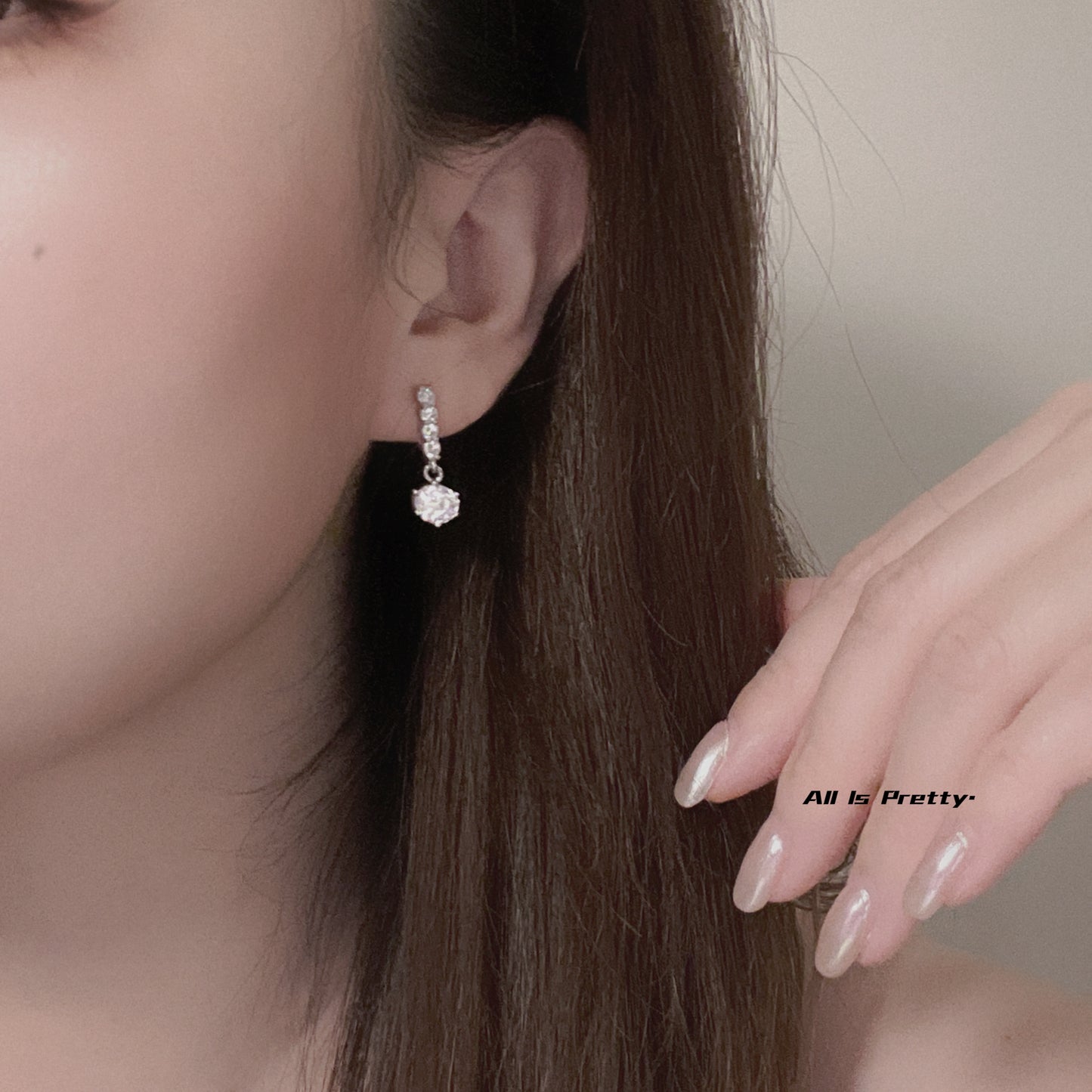 Crystal bell stud earrings