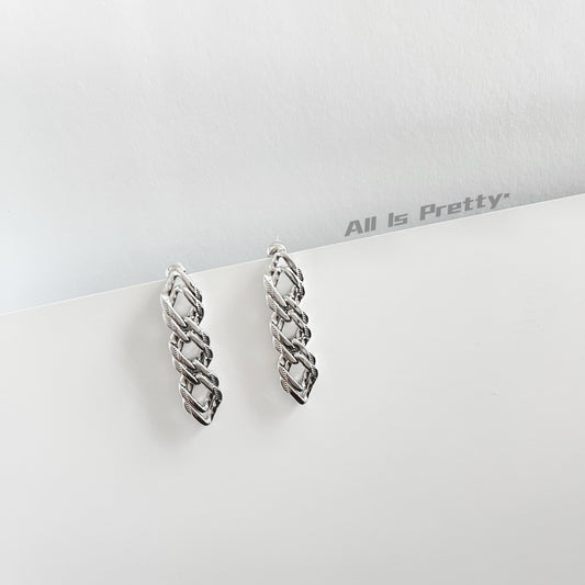 Geometry chain drop earrings