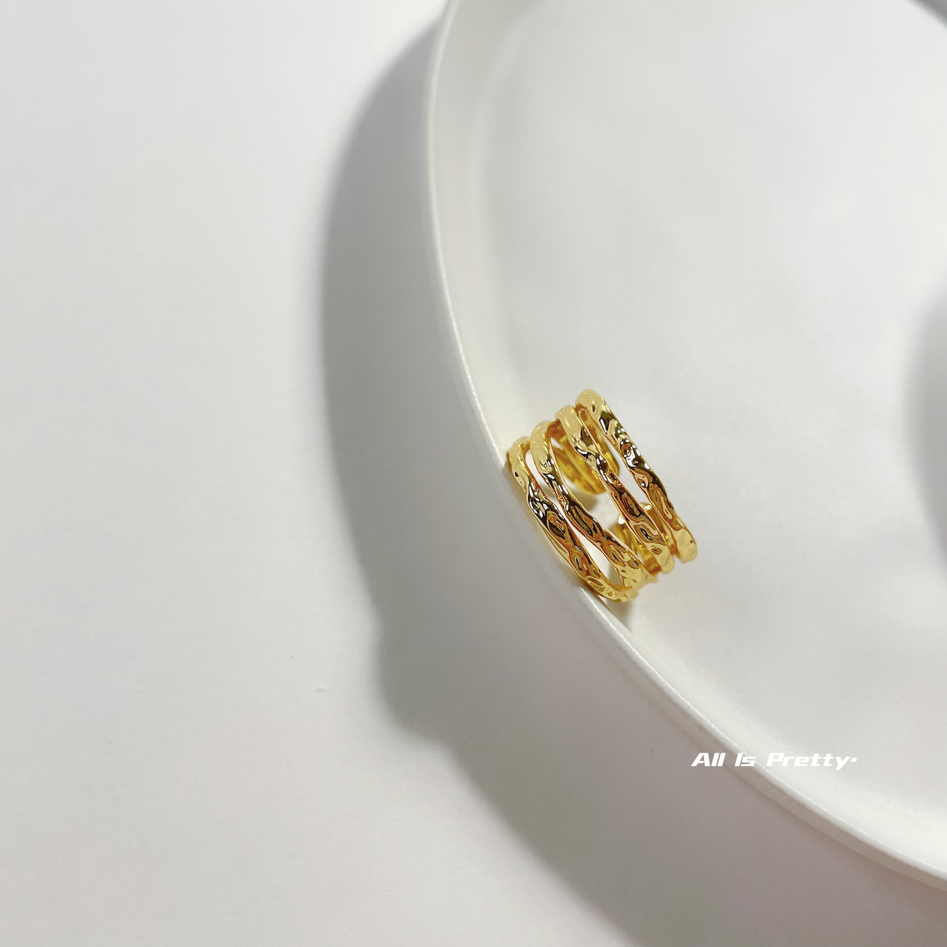 Gold plated layered ring