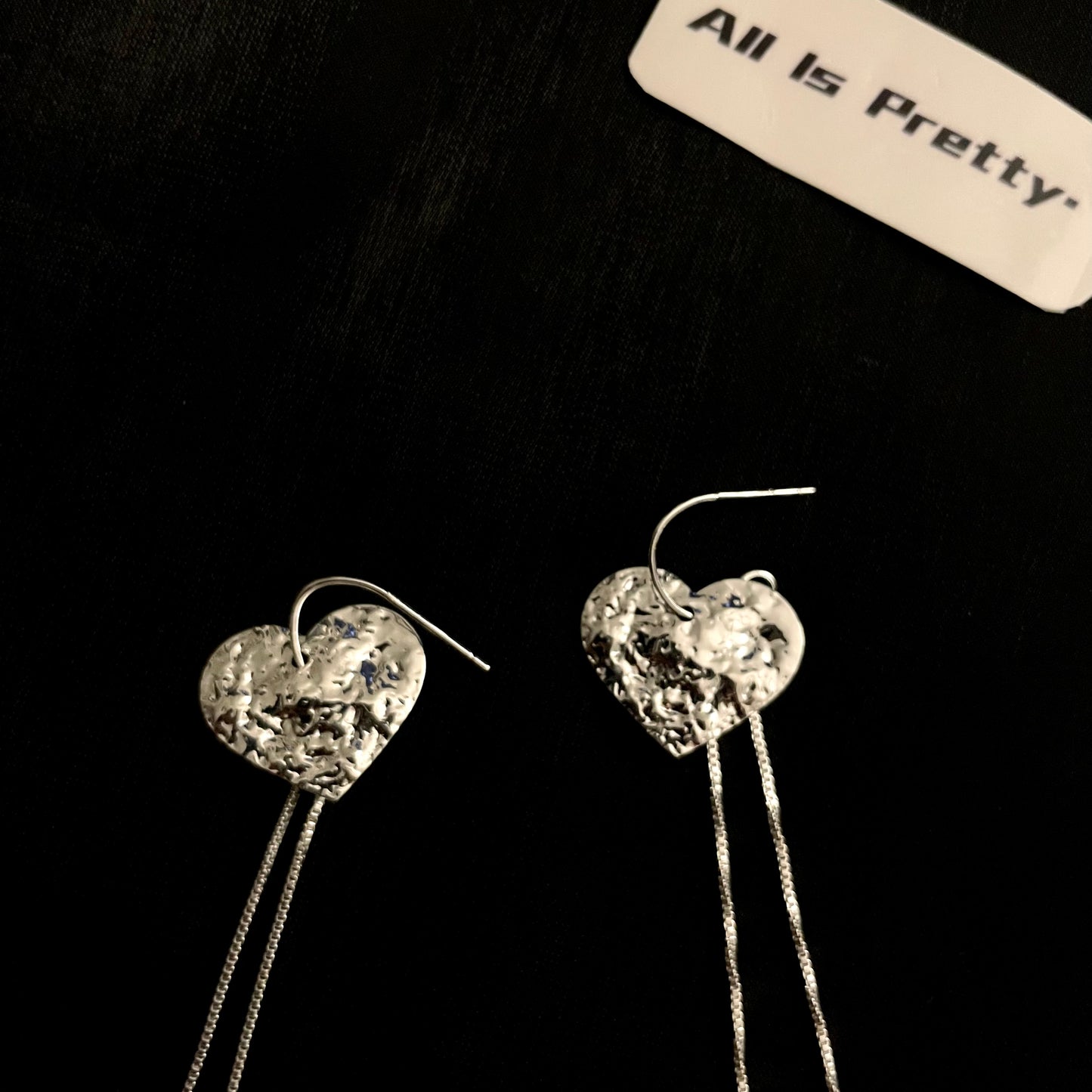 Heart shape sterling silver earrings