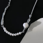 Sculptural Minimal Pearl Necklace