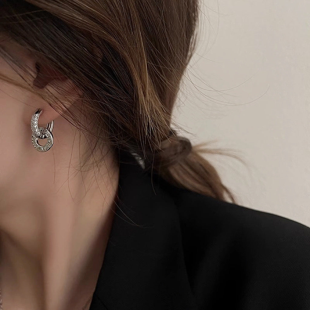Two-ring Detachable Earrings