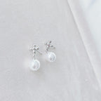 Serenity Cross Pearl Earrings