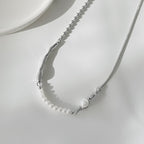 Sculptural Minimal Pearl Necklace