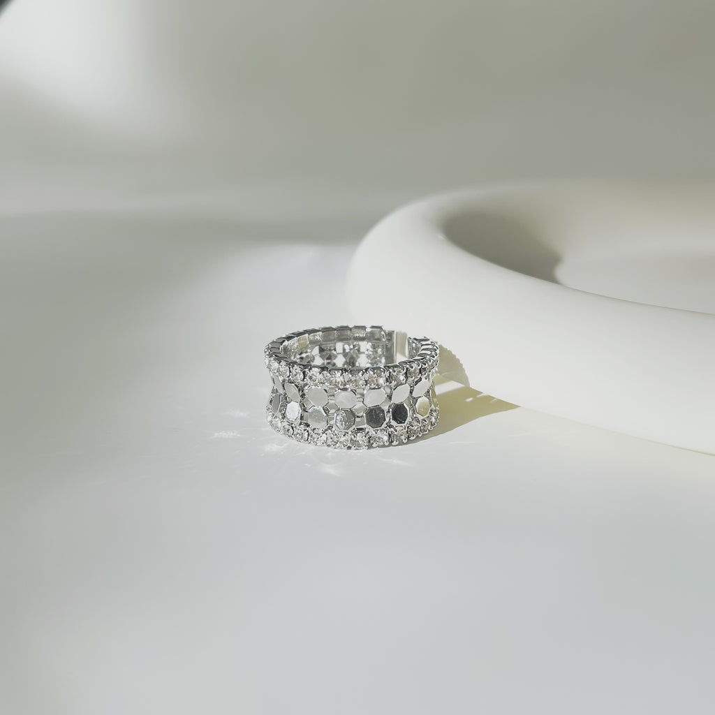 Glitter Wave Open Band Ring