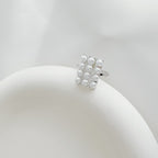 Pearl Grid Open Ring