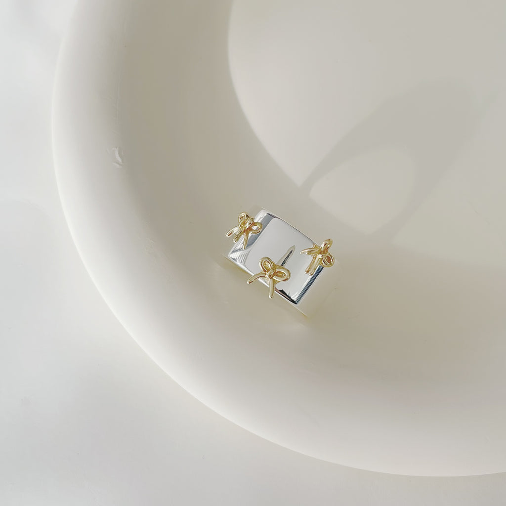 Paris Bow Wide Cuff Ring