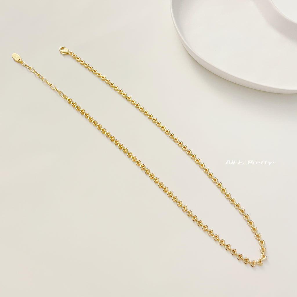 Yellow gold plated chain necklace