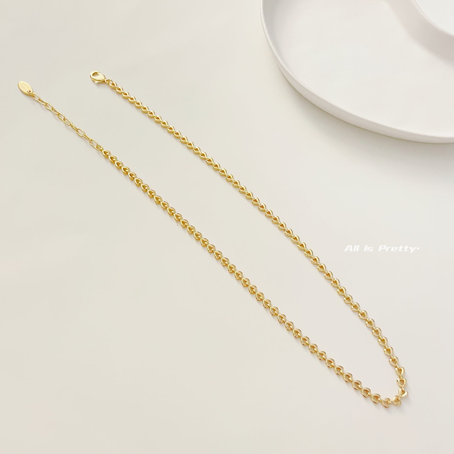 Yellow gold plated chain necklace