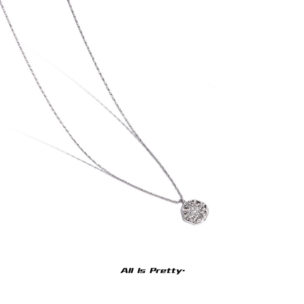 Elegant Gold-Plated Button Pendant Necklace