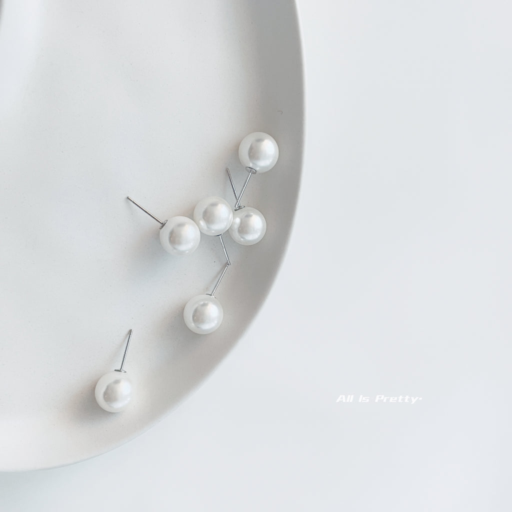10 MM Swarovski high-gloss pearls stud earrings