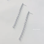 Crystal tassel drop earrings (clip/pin)