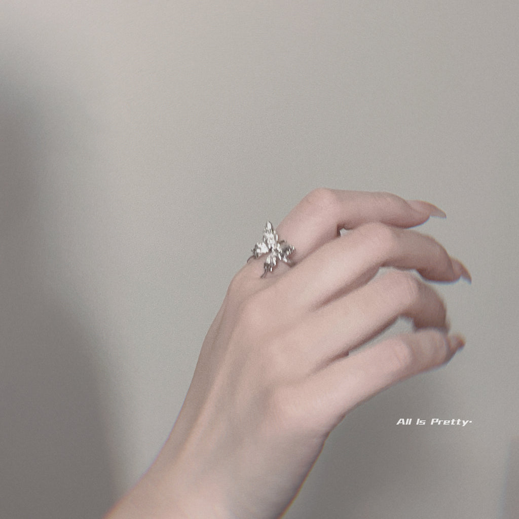 Gold plated butterfly open ring