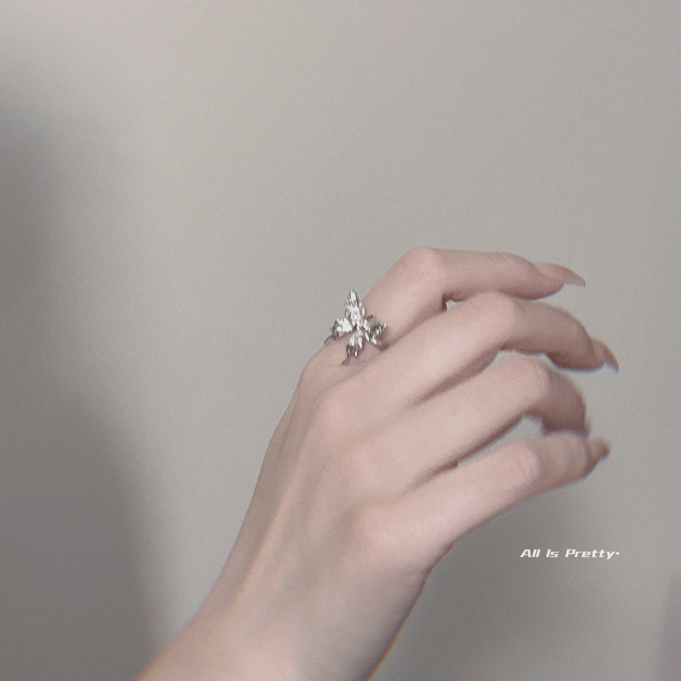 Gold plated butterfly open ring