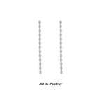 Crystal tassel drop earrings (clip/pin)