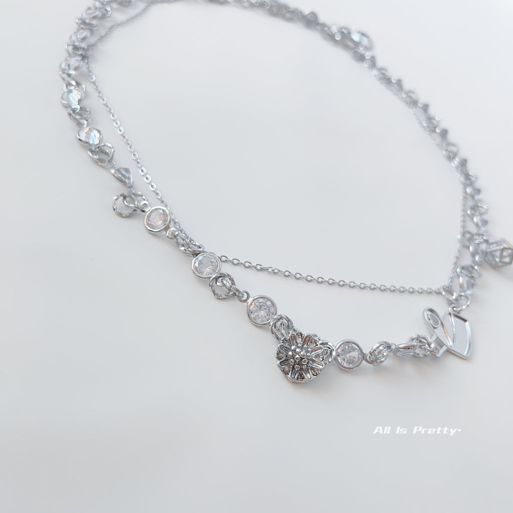 Multi chain crystal necklace
