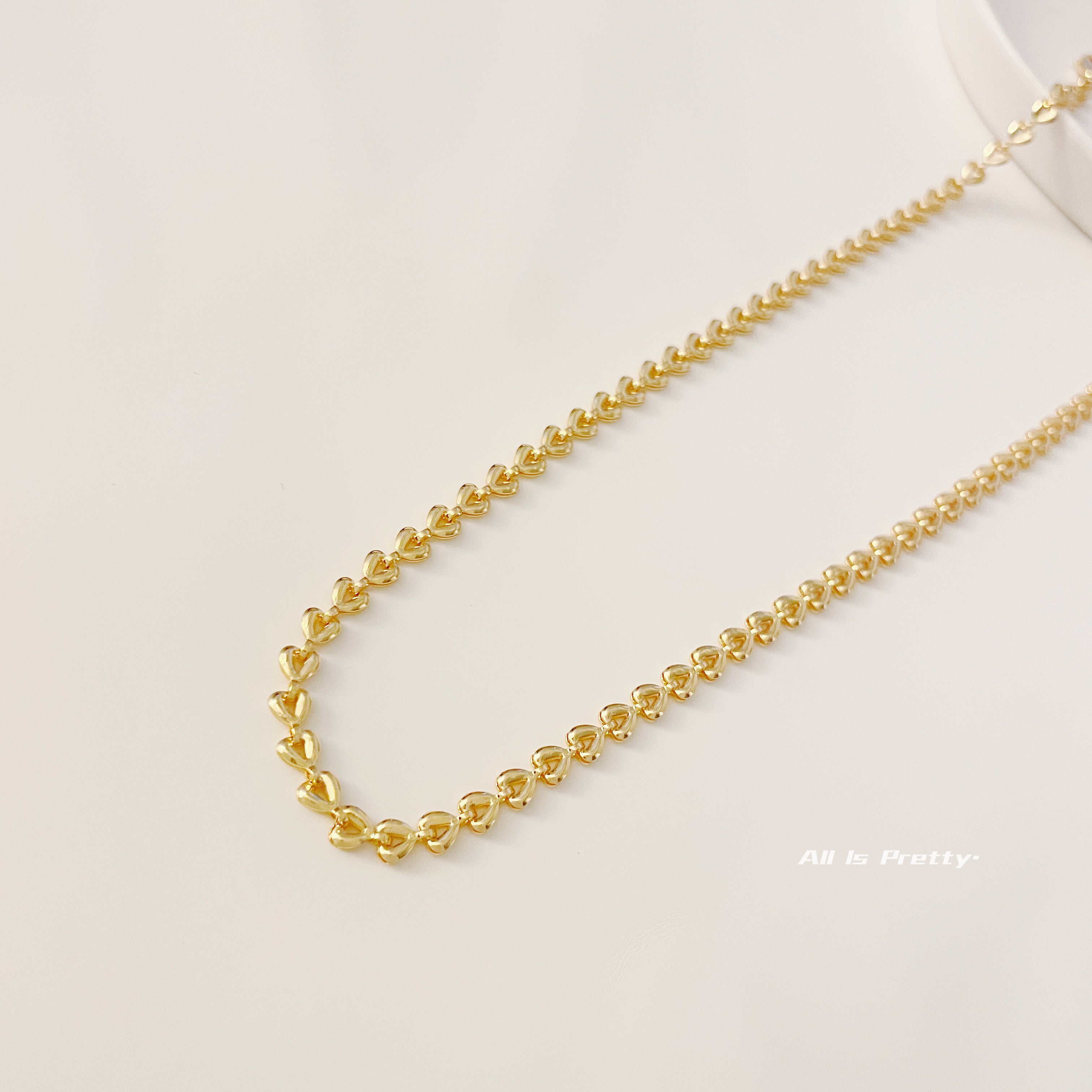 Yellow gold plated chain necklace