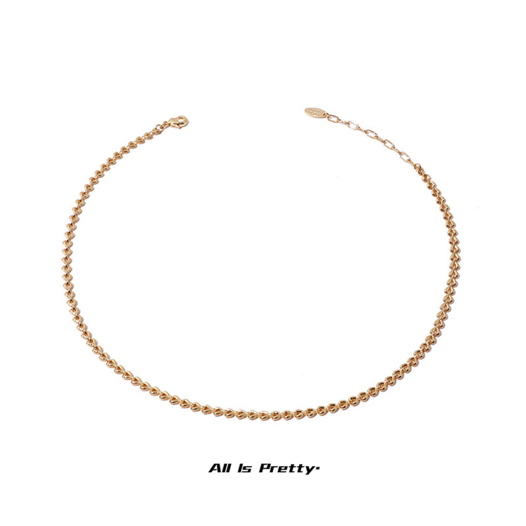 Yellow gold plated chain necklace