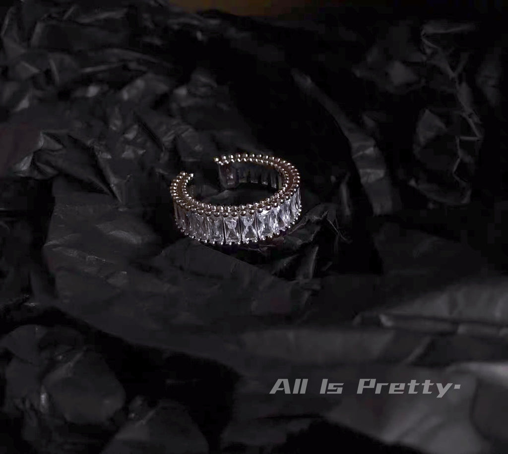 Crystal eternity band ring