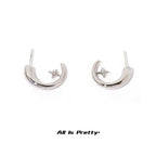 Moon star hoop earrings