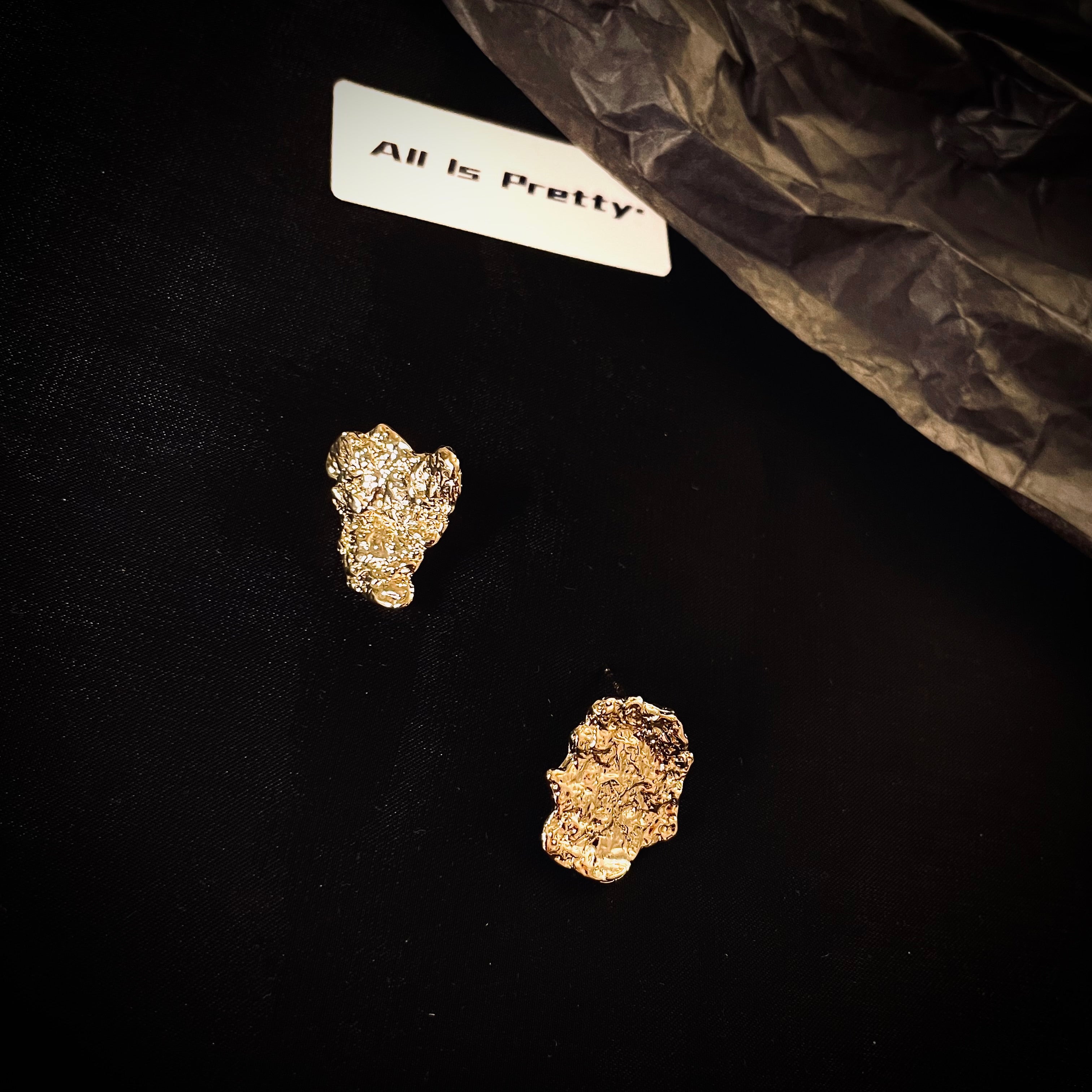 Gold plated chip earrings