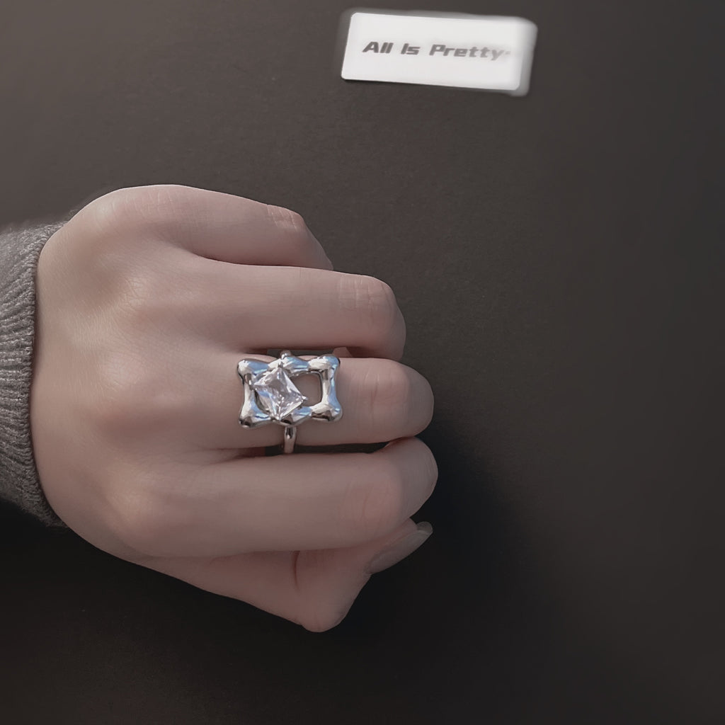 Crystal mirror ring