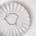 Layered crystal chain bracelet