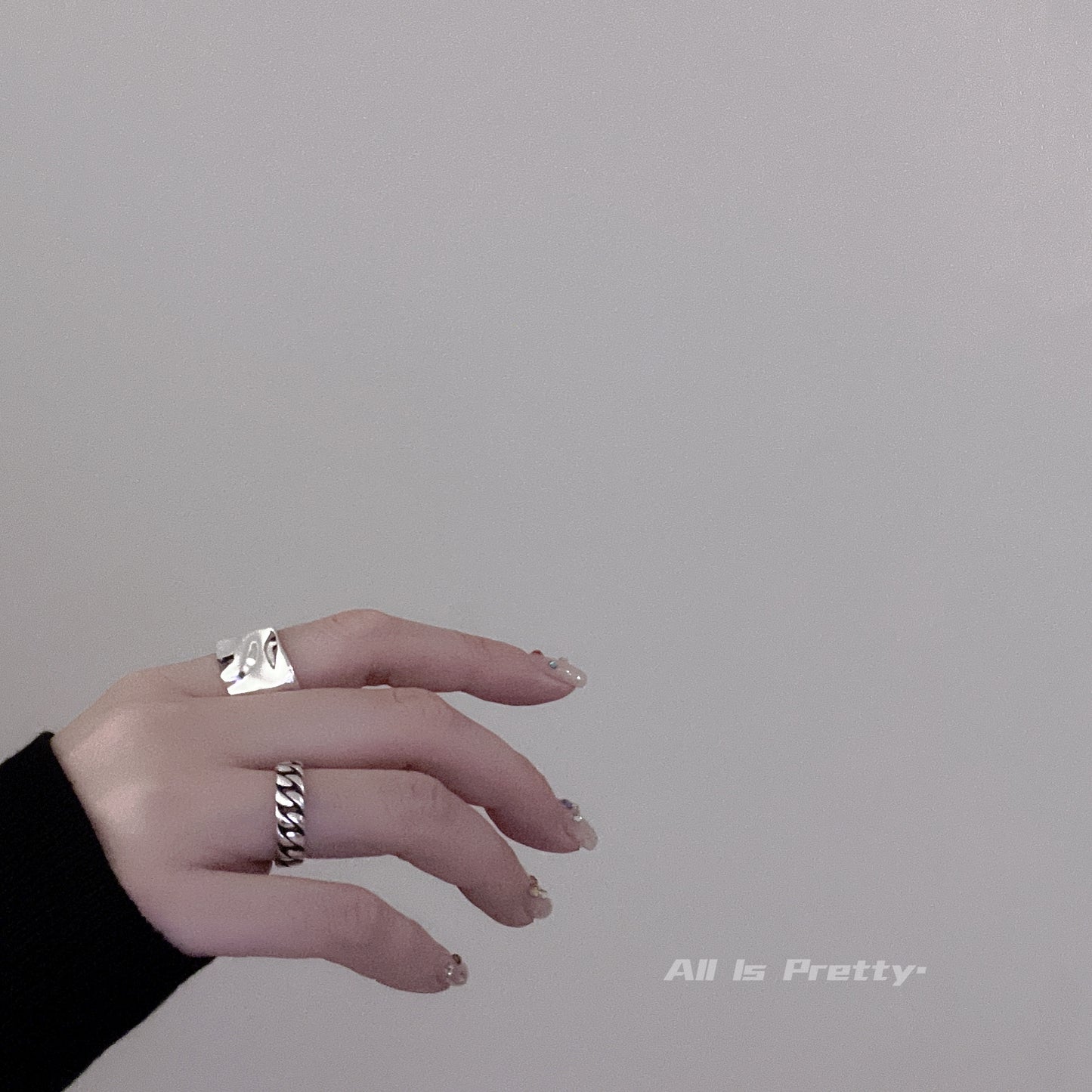 Tank chain silver ring