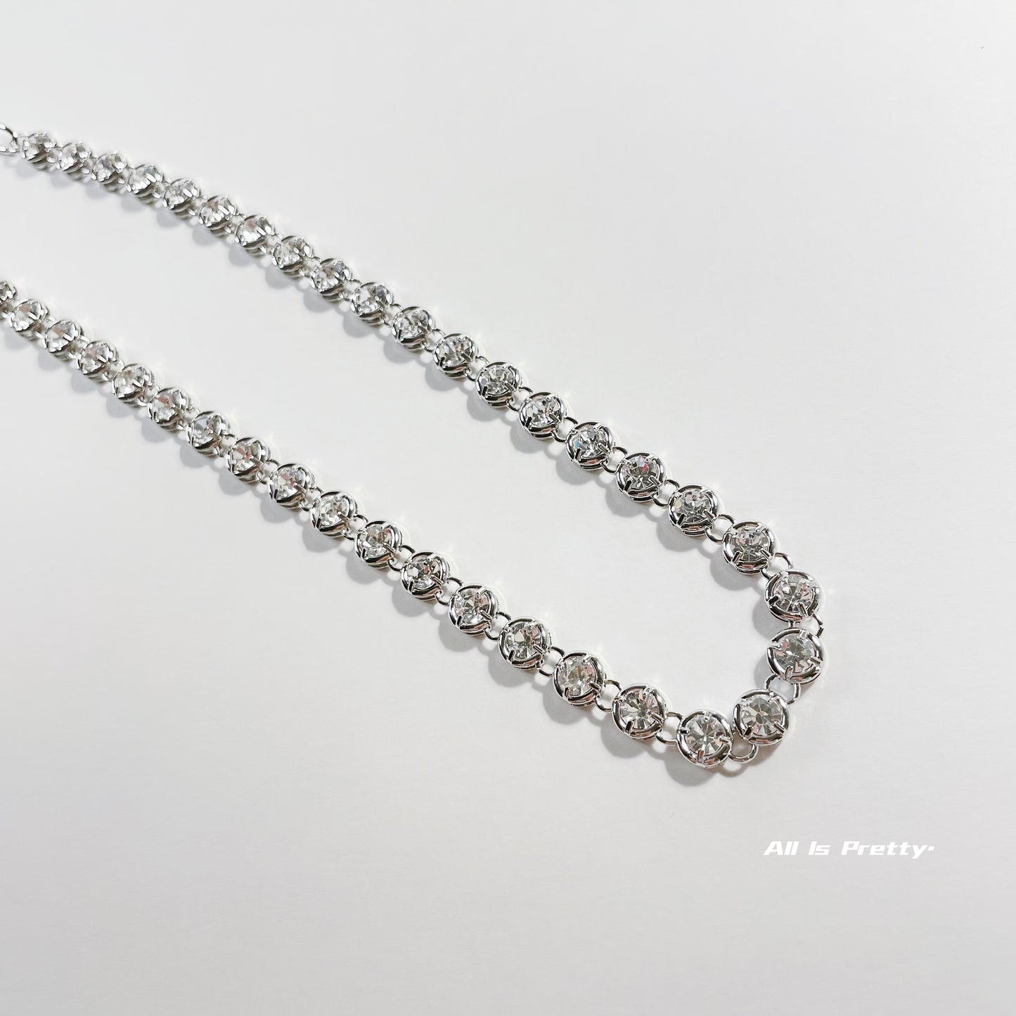 Glamour Tennis Crystal Gold-Plated Necklace