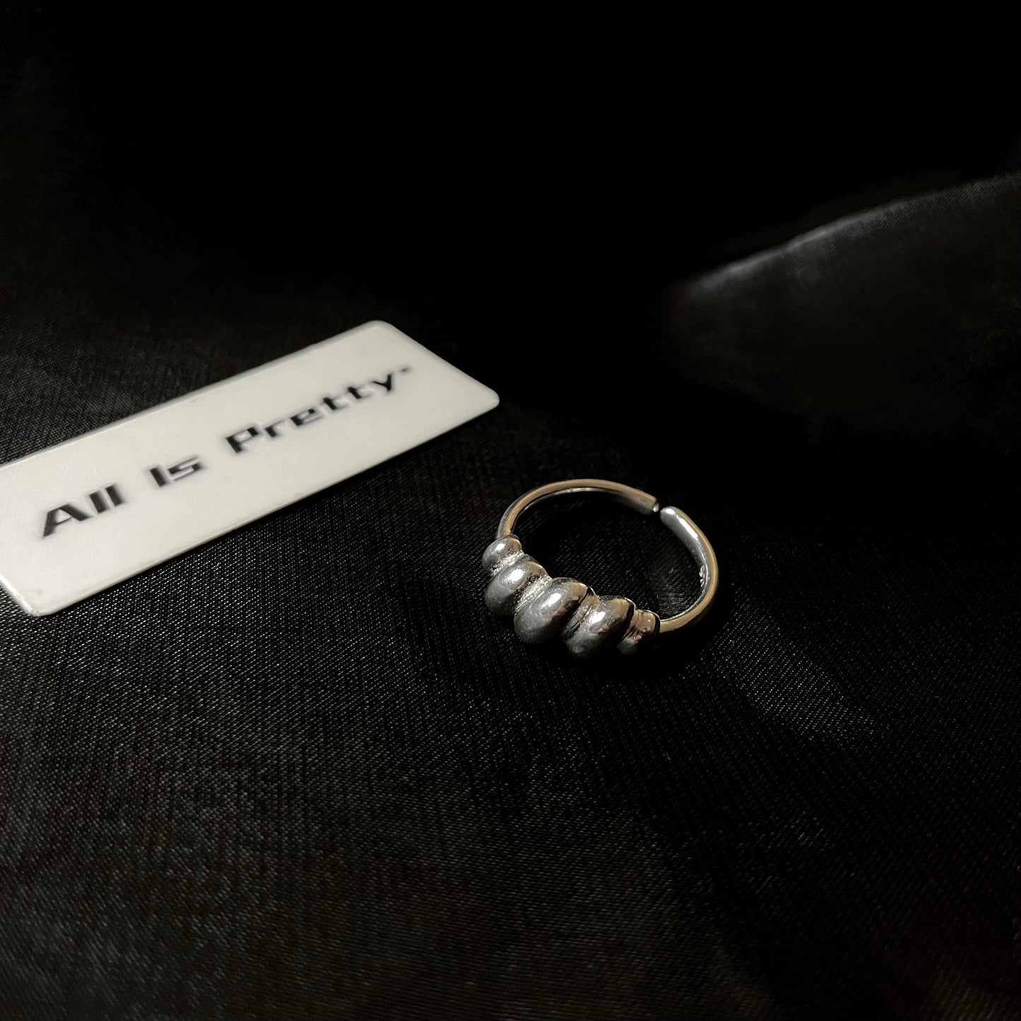 Croissant shape silver ring