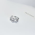 Chunky chain crystal ring