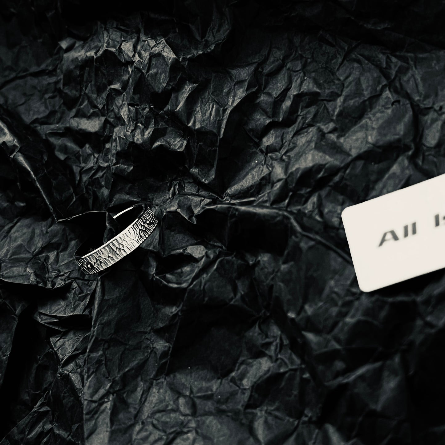 Textured vintage silver ring  (M)