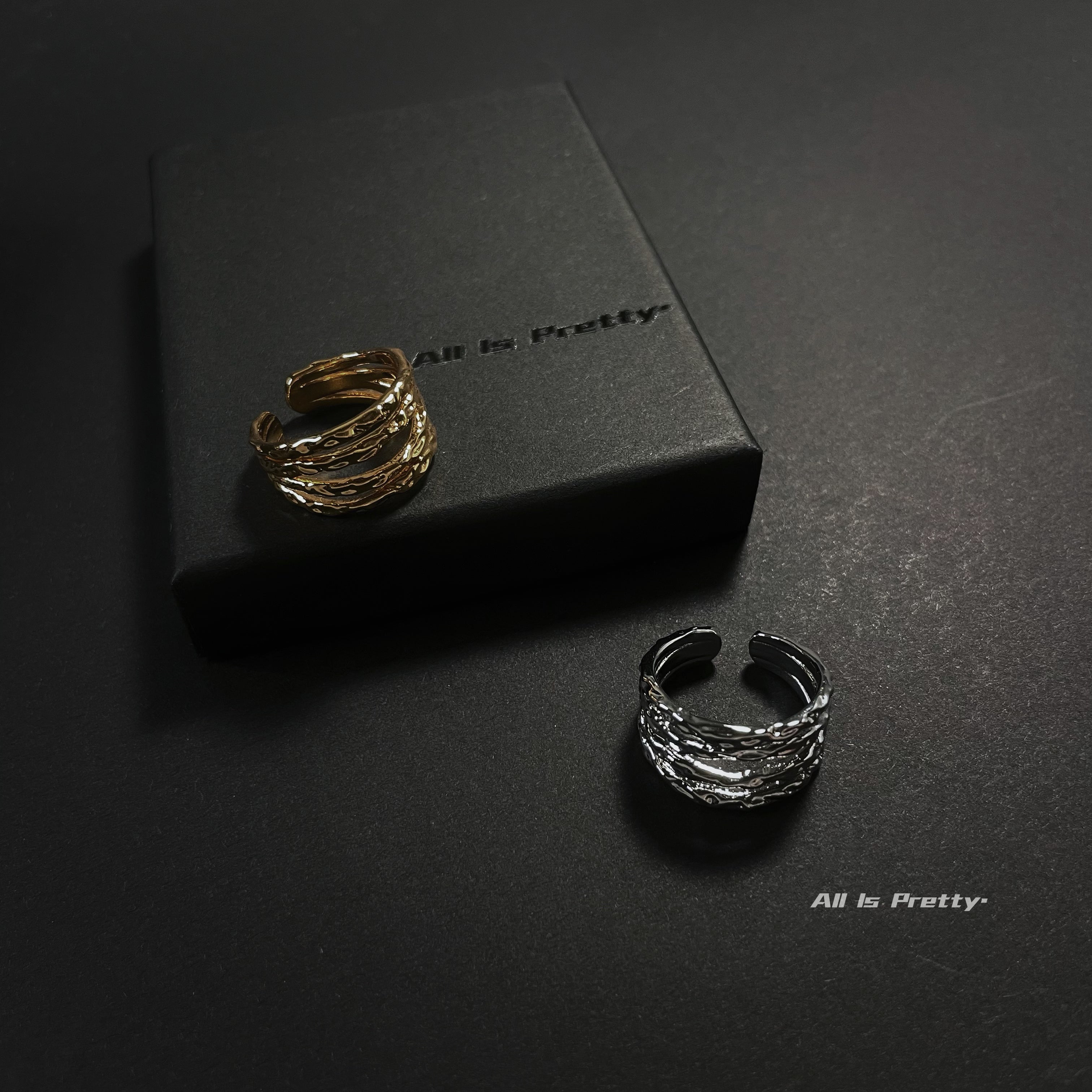 Gold plated layered ring