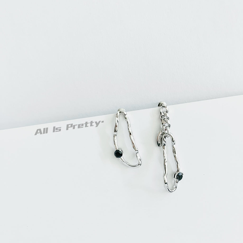 Unbalanced stylish earrings