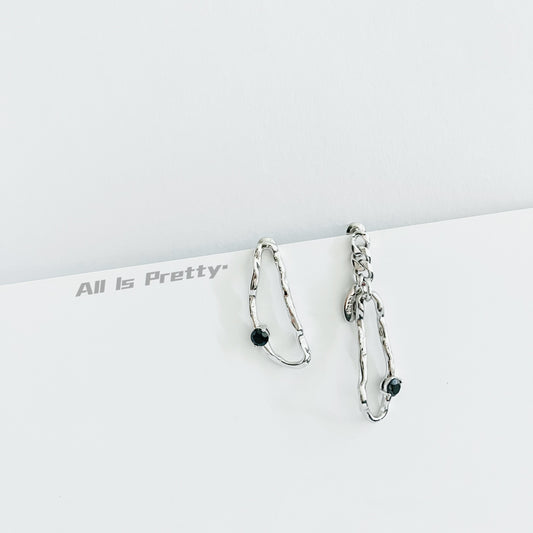 Unbalanced stylish earrings